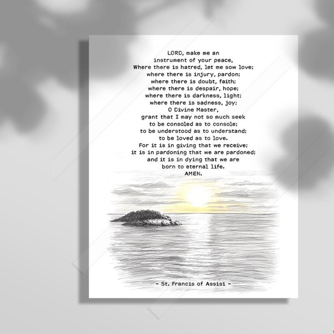 St. Francis Prayer, Christian Catholic Peace Art Print