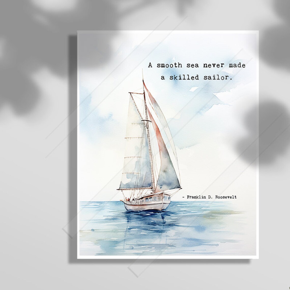 Franklin D. Roosevelt Quote Art Print, Coastal Theme