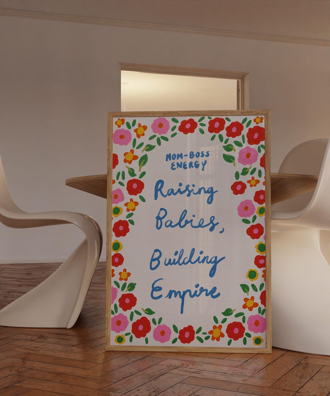 Boss Mom Art Print, Floral Office Decor