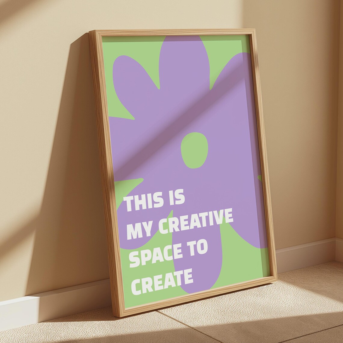 This Is My Creative Space to Create Purple Floral Quote Poster - Image 2