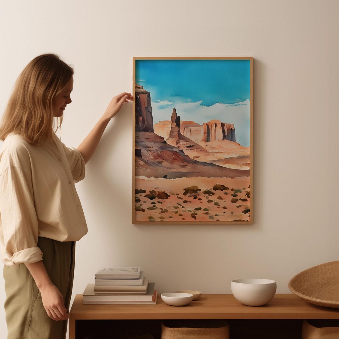 Arizona Art Print Arizona Wall Art Watercolor Art Painting Arizona Gift Arizona Poster Travel Poster Print Arizona Artwork - Image 3