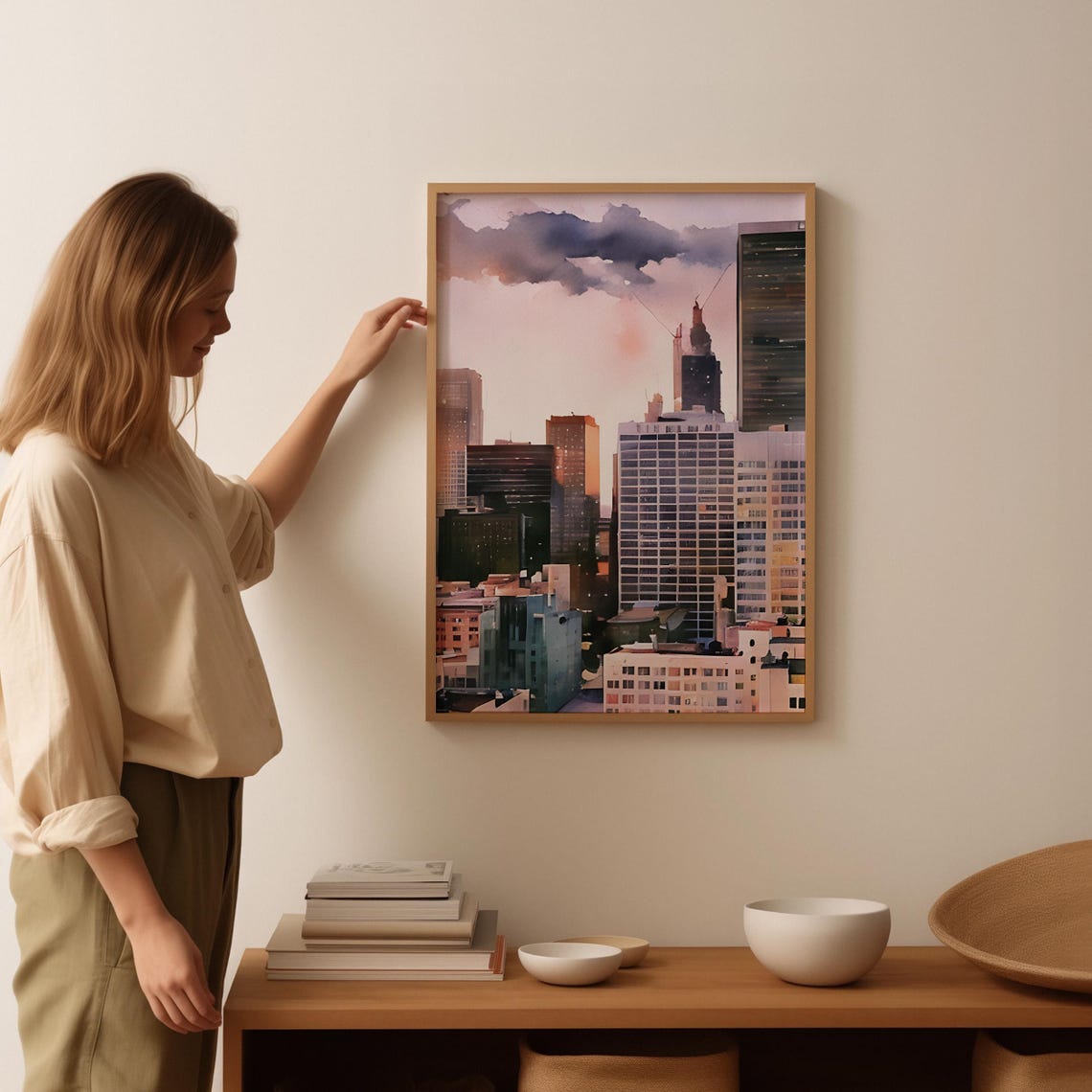 Los Angeles Art Print Los Angeles Wall Art Watercolor Art Painting Los Angeles Gift Los Angeles Poster Travel Poster Print - Image 3