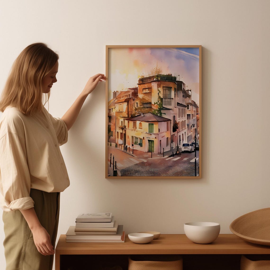 Montmartre Art Print Montmartre Wall Art Watercolor Art Painting Montmartre Gift Montmartre Poster Travel Poster Print - Image 3