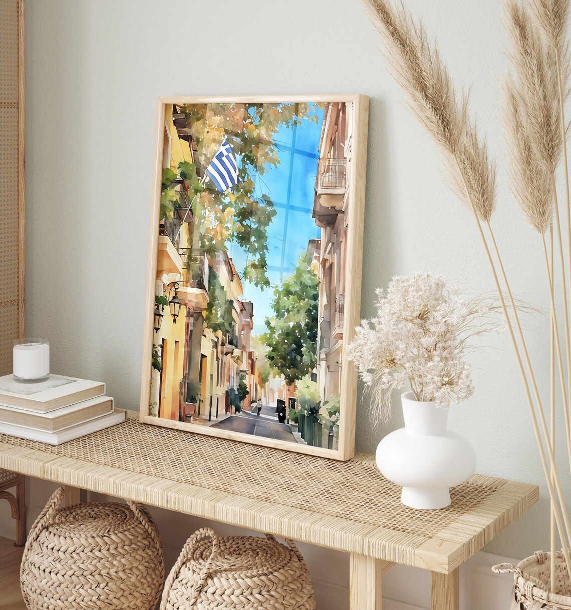 Athens Watercolor Painting Athens Art Print Athens Wall Art Travel Poster Travel Gift Art Print Unique Home Decor - Image 2