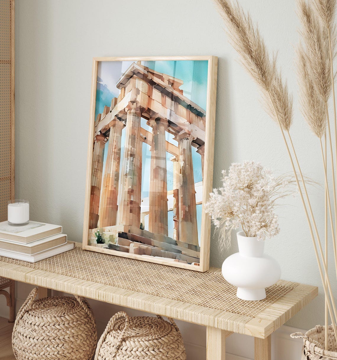 Athens Watercolor Art Athens Wall Art Athens Painting Athens Artwork Travel Poster Print Athens Art Print Athens Home Decor - Image 2