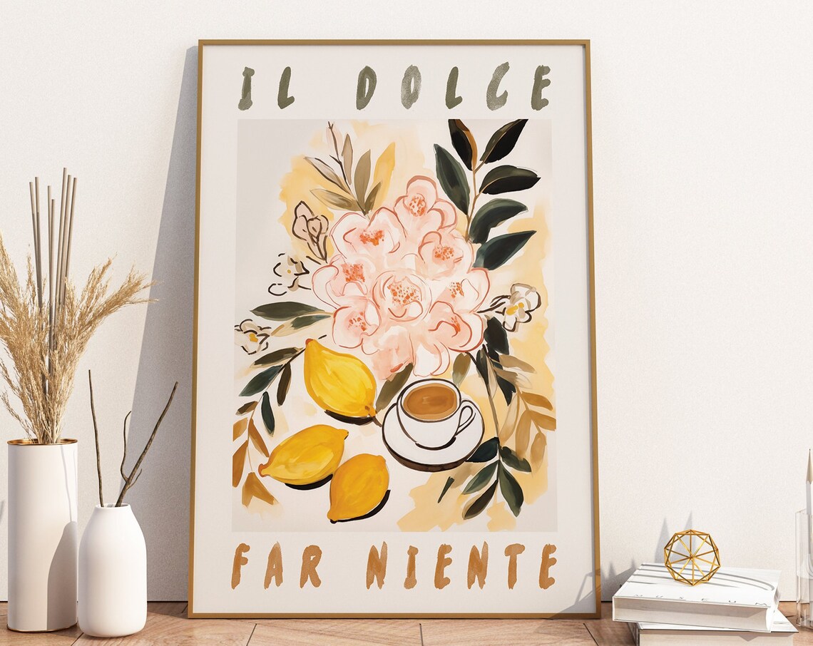 Dolce Far Niente Lemons Kitchen Wall Art Print