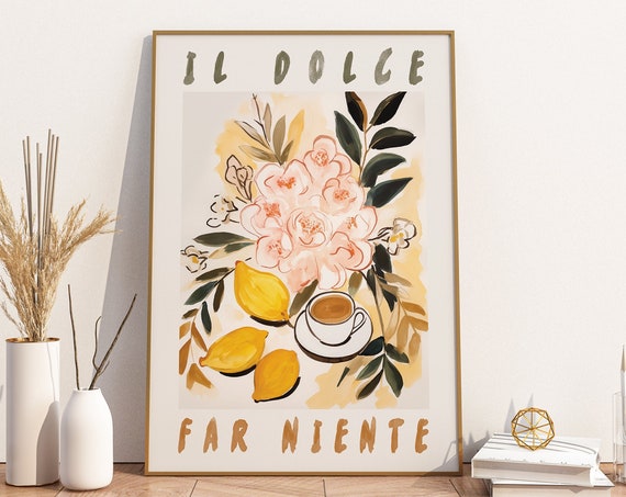 Dolce Far Niente Lemons Kitchen Wall Art Print