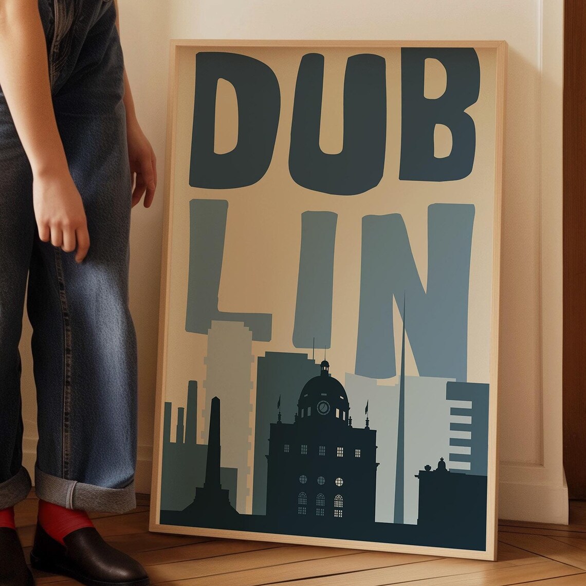 Dublin Skyline Modern Travel Poster, Minimalist - Image 4