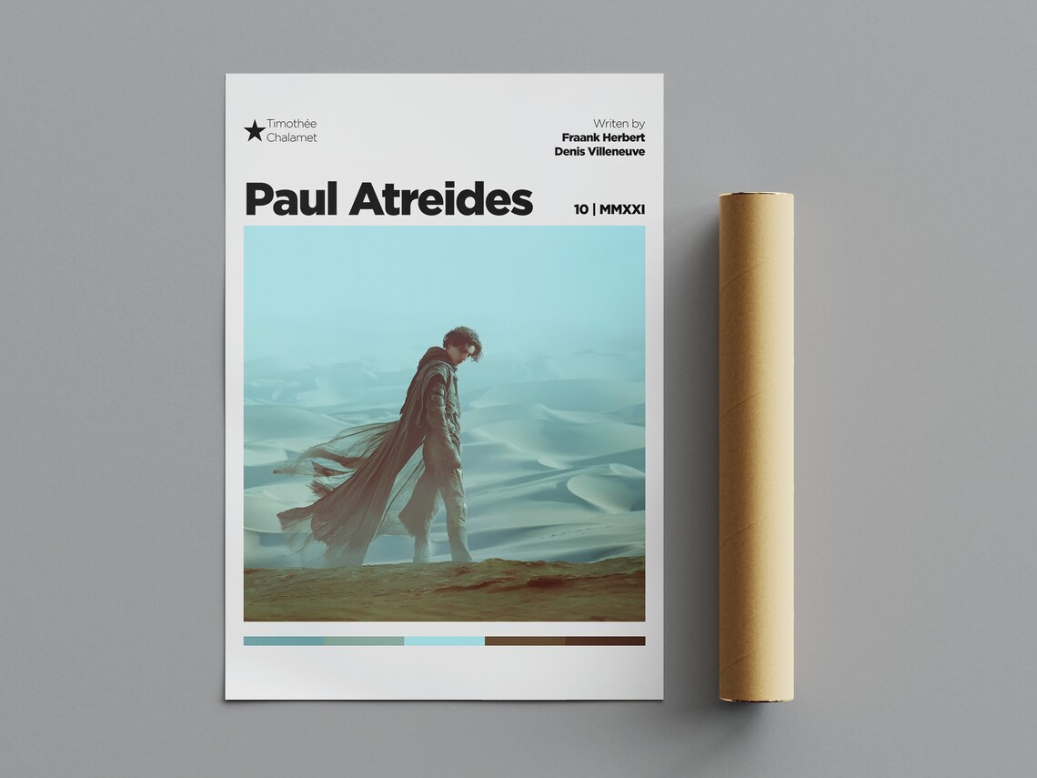 Paul Atreides Dune Desert Walk Stillsuit Cinematic Movie Poster