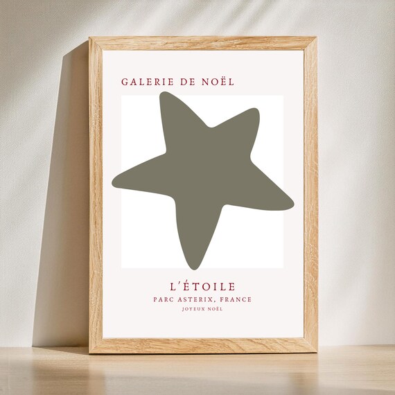 Galerie de Noel L'Etoile Green Star French Christmas Gallery Poster