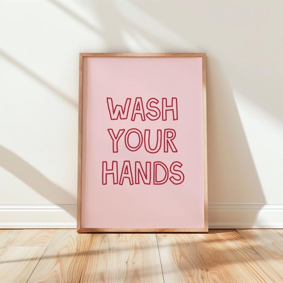 Pink Bathroom Wall Print Art Decor Dorm Girly Funny