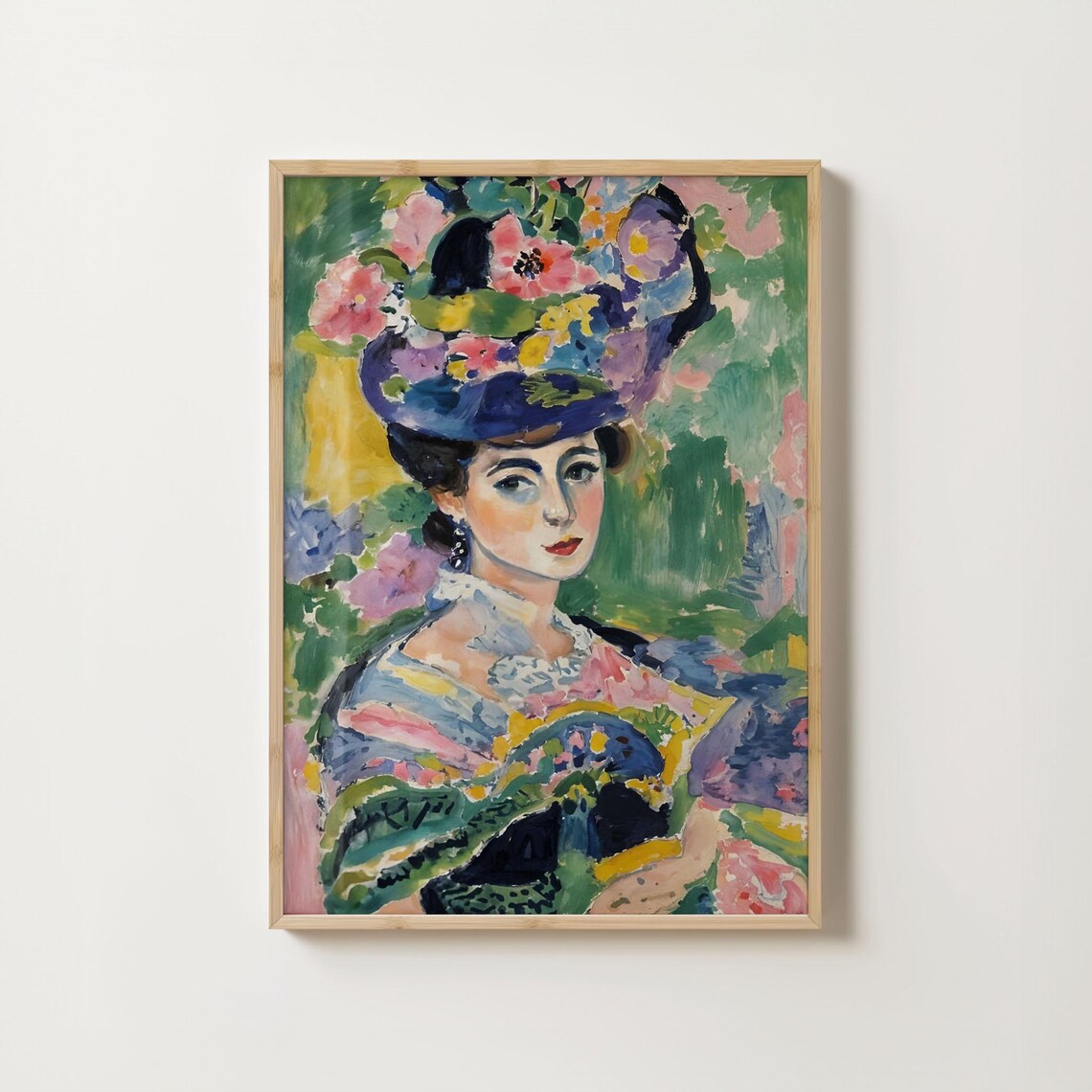 Henri Matisse Style Woman With Floral Hat Fauvist Portrait Poster - Image 2