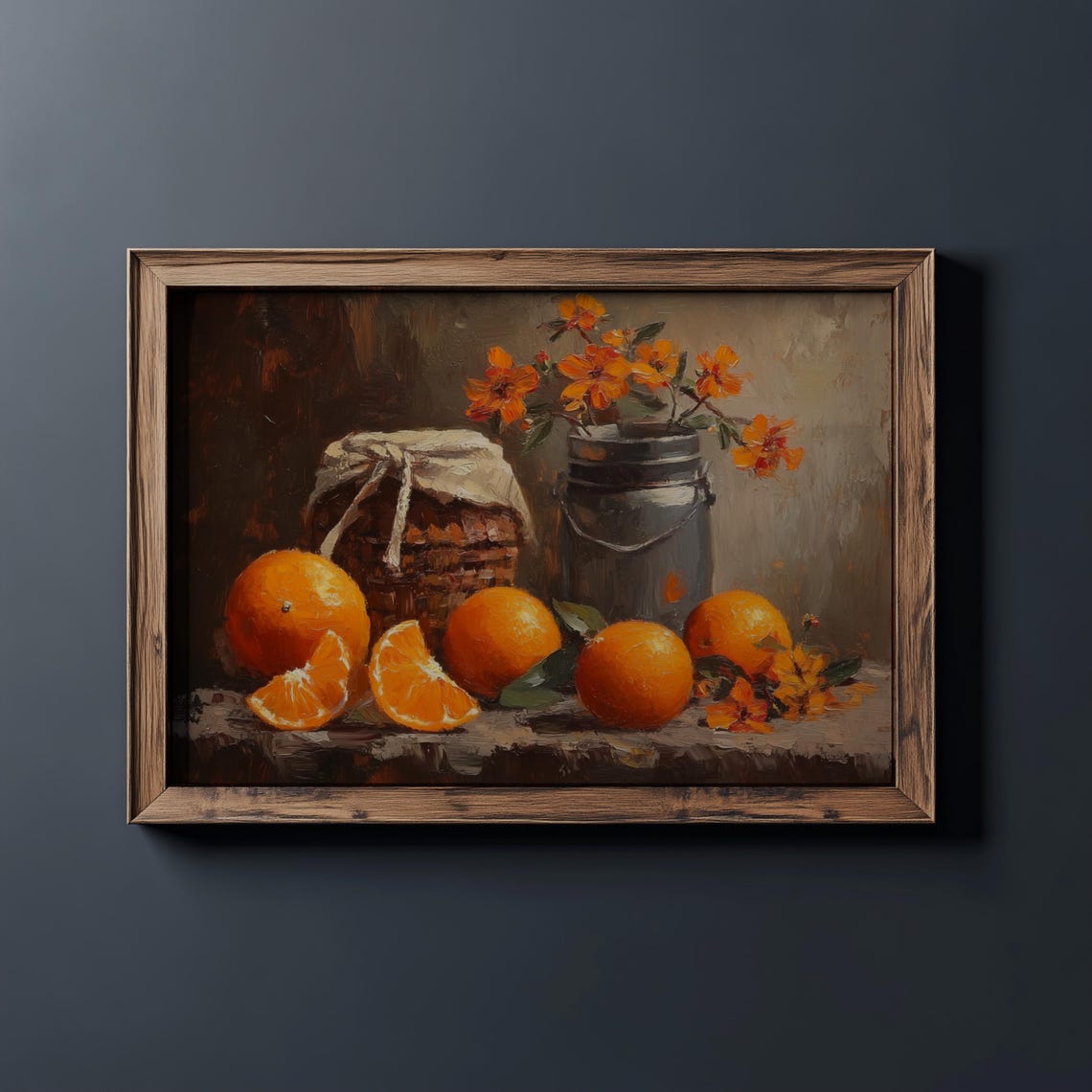 Oranges Orange Blossom Rustic Still Life Warm Kitchen Art Poster - Image 2
