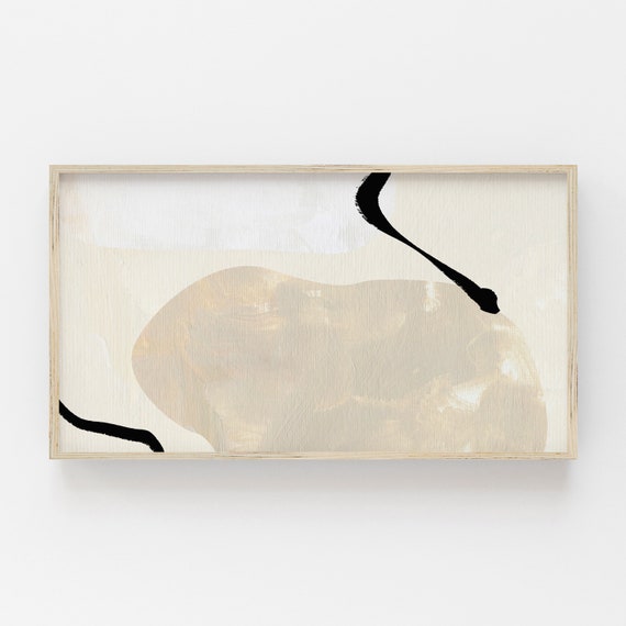 The Frame Tv Art Abstract Art For Tv Abstract Art Taupe Beige Shapes Art For Tv Art Frame Art For Frame Tv
