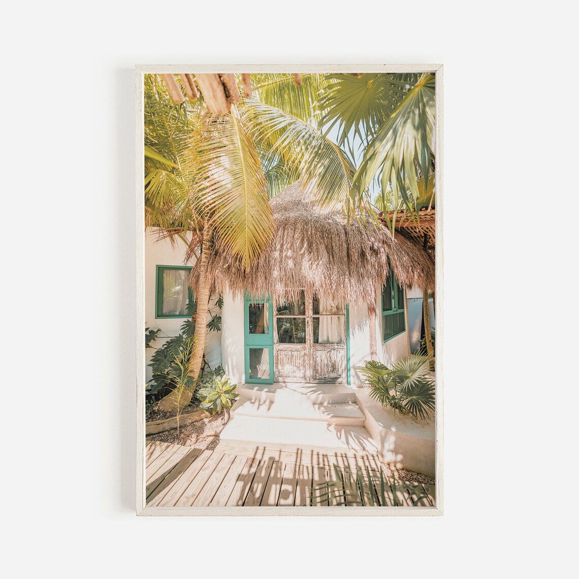 Tulum Mexico Palapa Bungalow Tropical Resort Hideaway Travel Poster