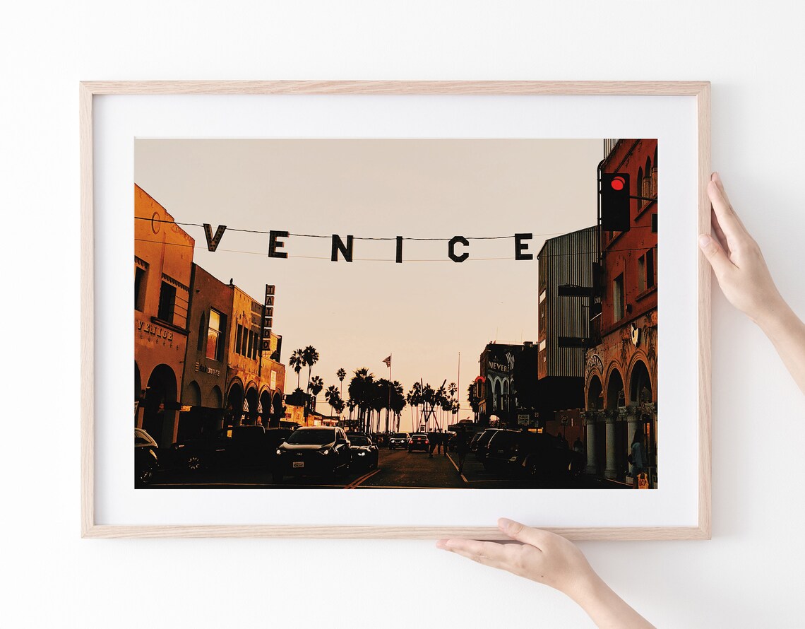 Venice Beach California Sign Sunset Street Scene Los Angeles Poster - Image 2