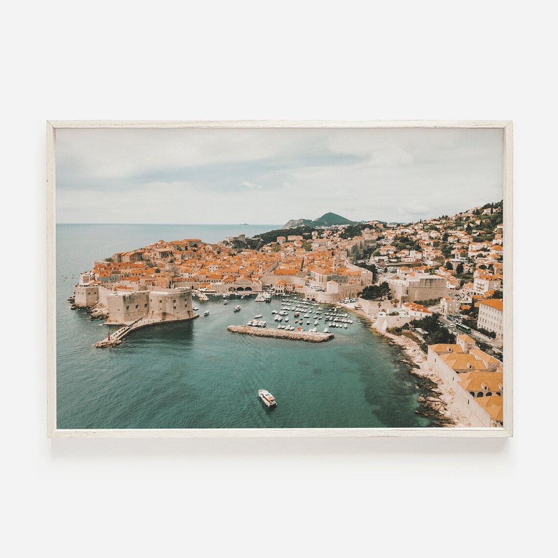 Dubrovnik Old Port City Walls Aerial Adriatic Sea Croatia View Poster