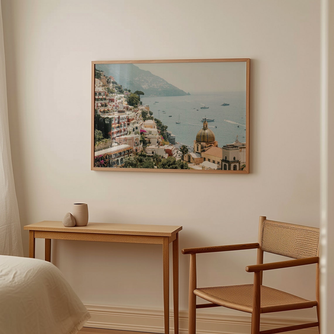 Positano Italy Santa Maria Assunta Dome Bay Yachts Summer View Poster - Image 2