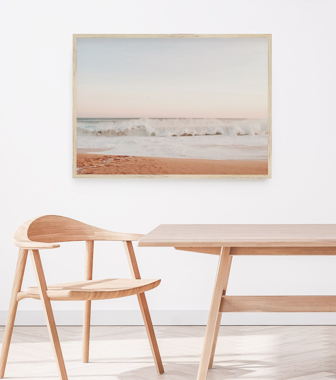 Sunset Beach Art Print, Pastel Beach Photography - Image 3