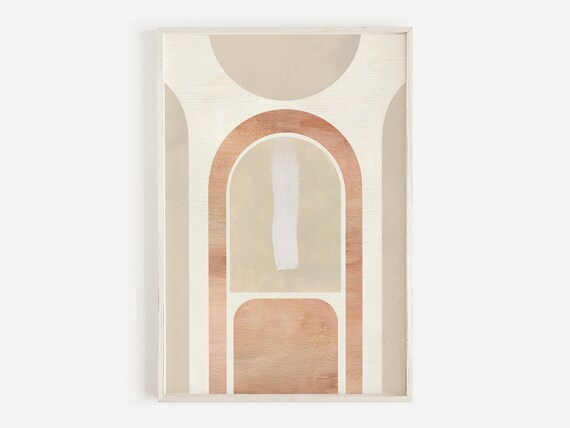 Boho Abstract Art Organic Shapes Print Abstract Wall Art Art Living Room Decor Boho Bedroom Art Blush Abstract