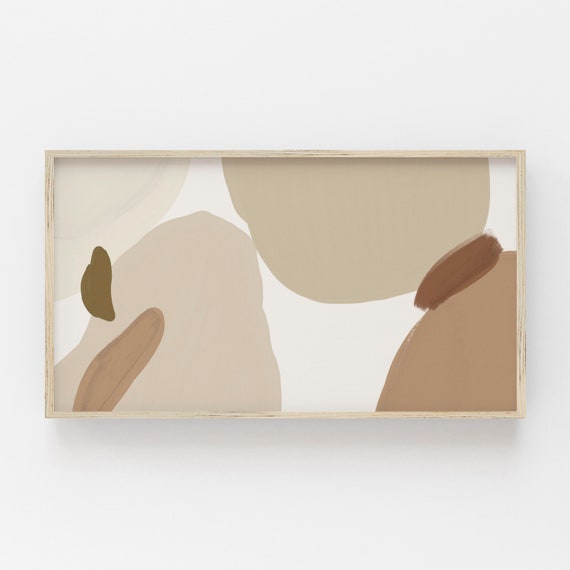 Frame Tv Art Beige Shapes Neutral Tones Modern Watercolor Art Abstract Art For Frame Tv Art Abstract Watercolor Art