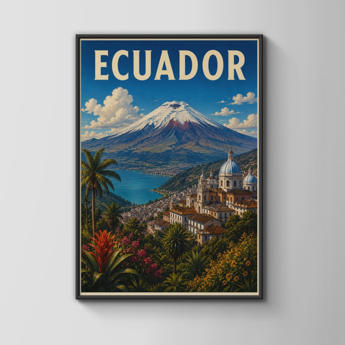 Ecuador Vintage Travel Poster, South America