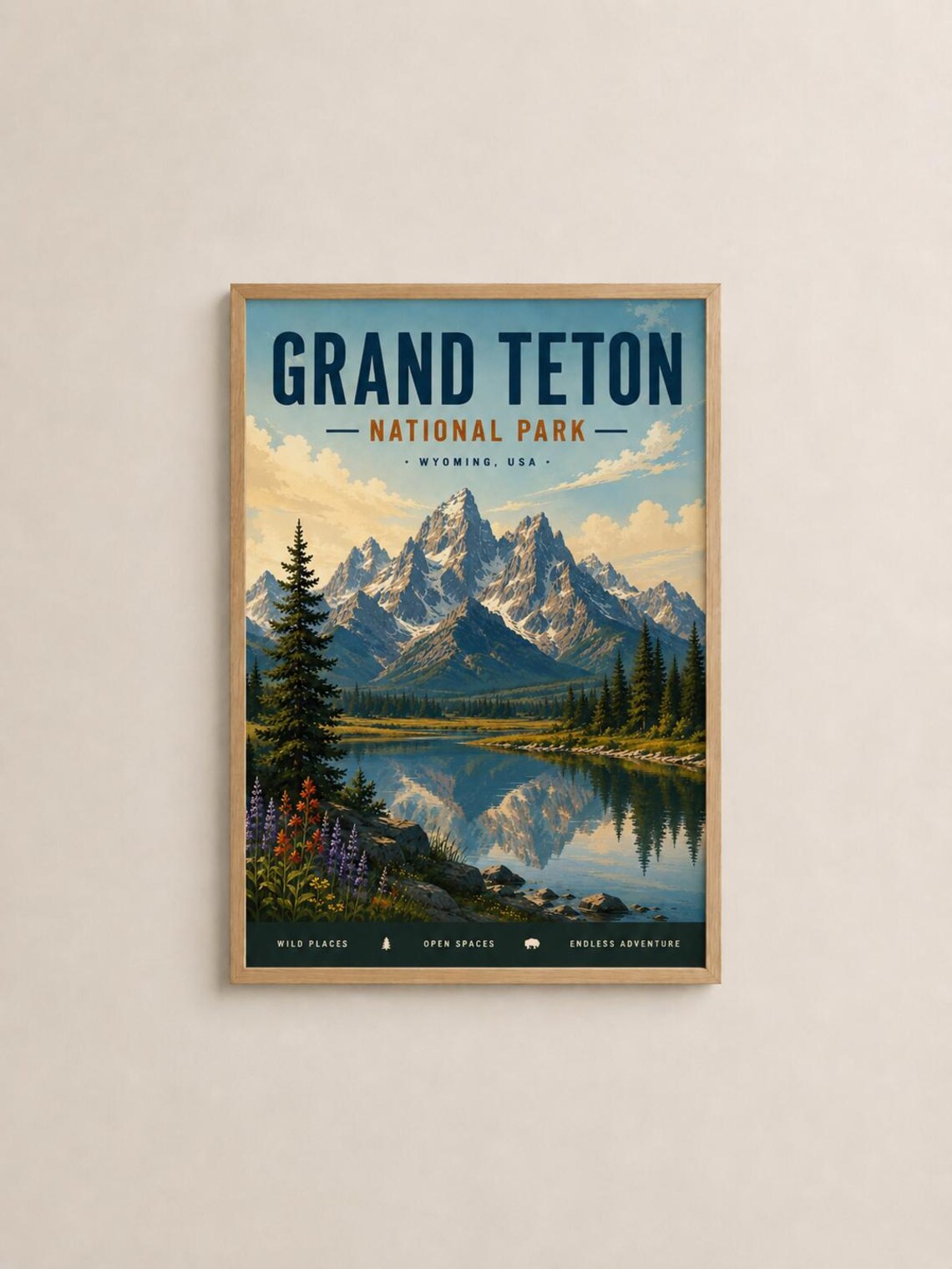 Grand Teton National Park Vintage Poster, Wyoming