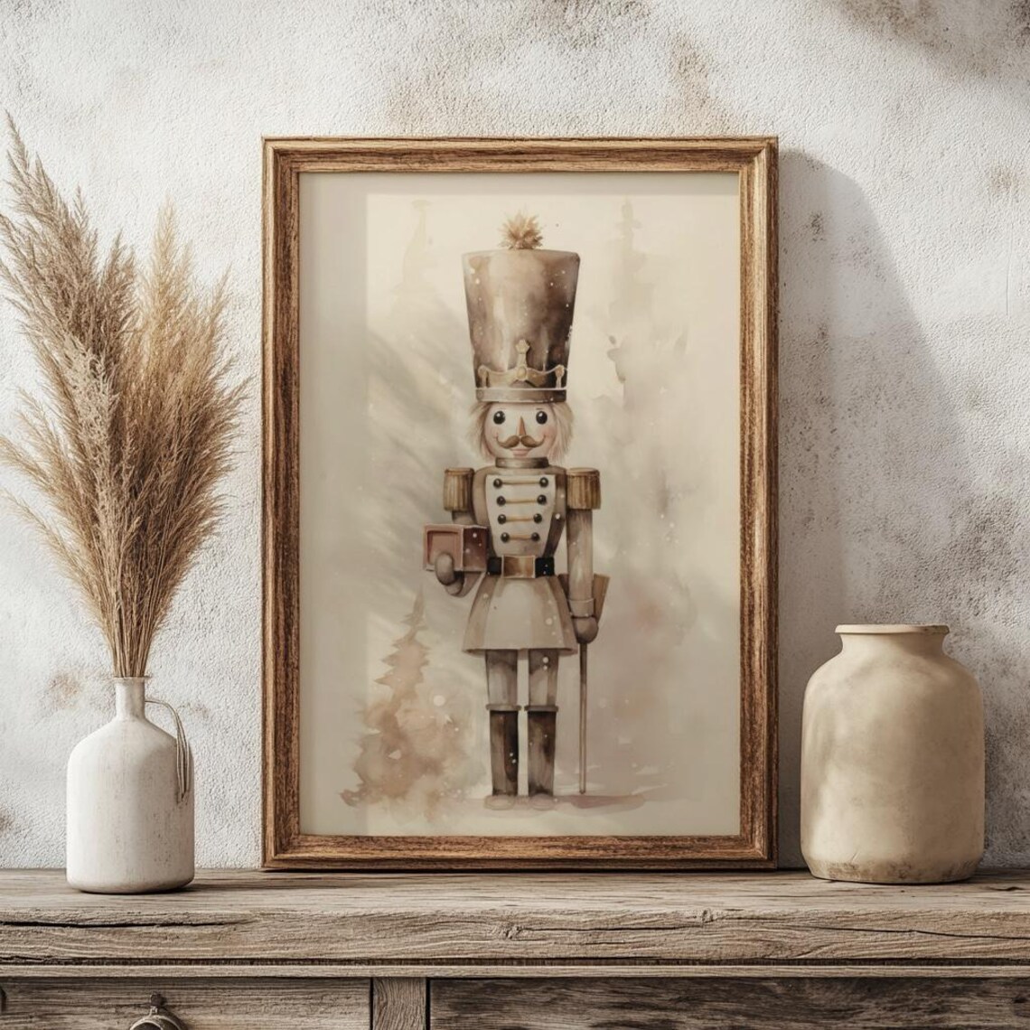 Christmas Nutcracker Painting, Farmhouse Holiday Art Print - Image 6