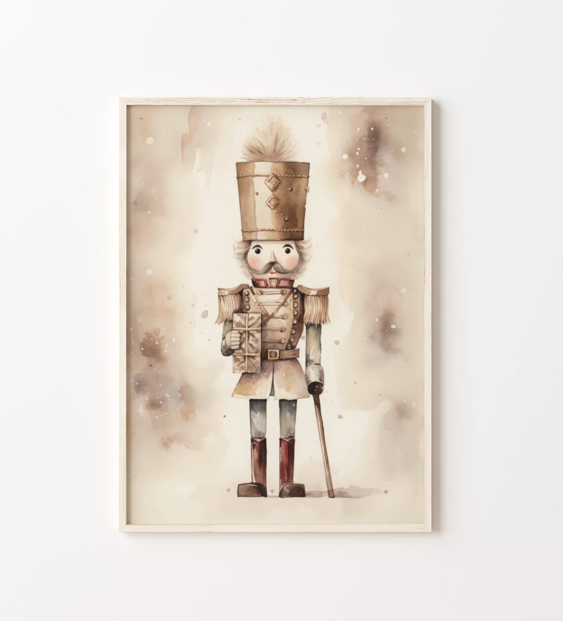 Christmas Nutcracker Vintage Neutral Holiday Art Print - Image 4