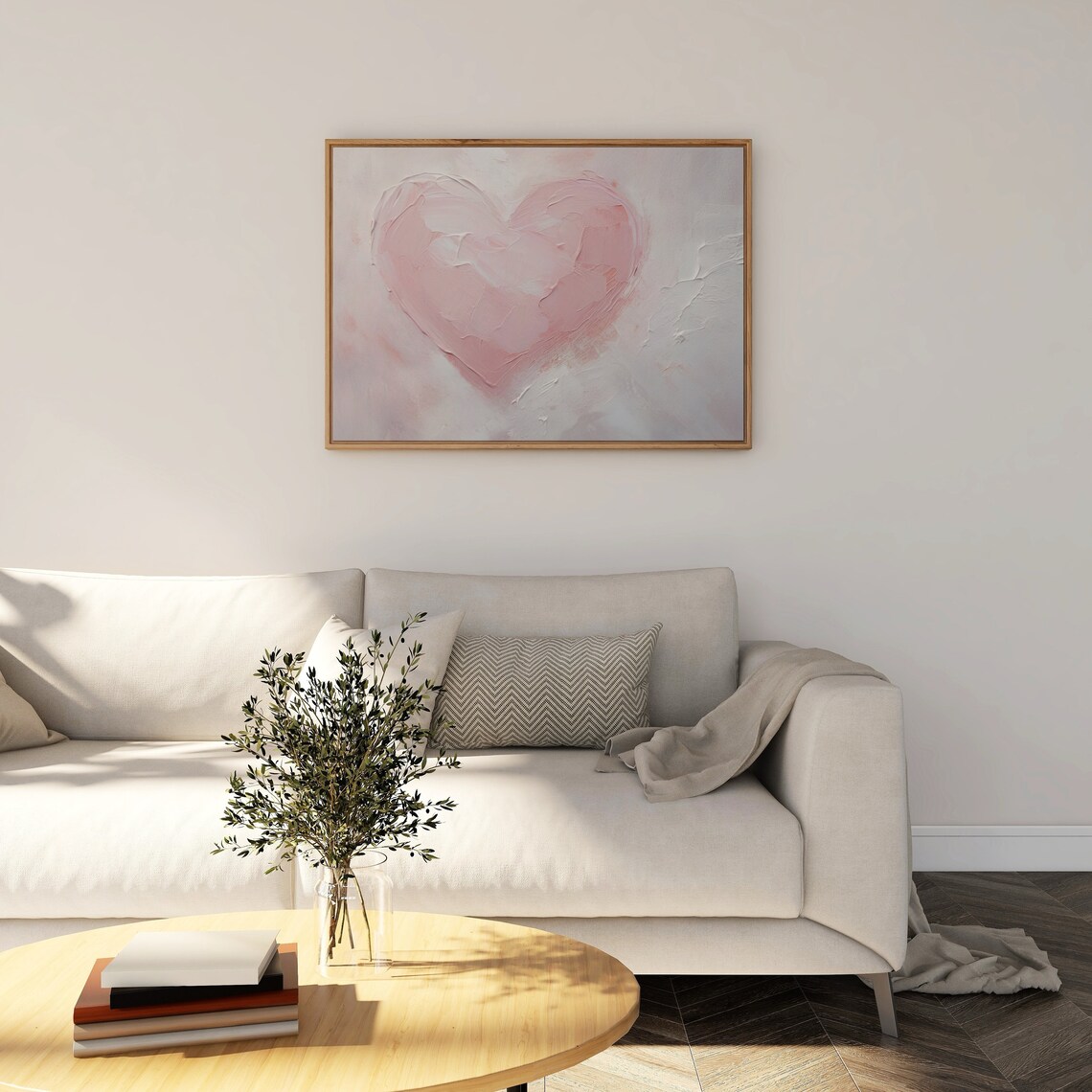 Valentines Day Pink Heart Vintage Art Print - Image 3