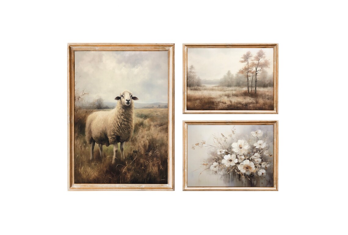 Sheep In Golden Wheat Field Vintage Countryside Farm Life Poster - Image 4