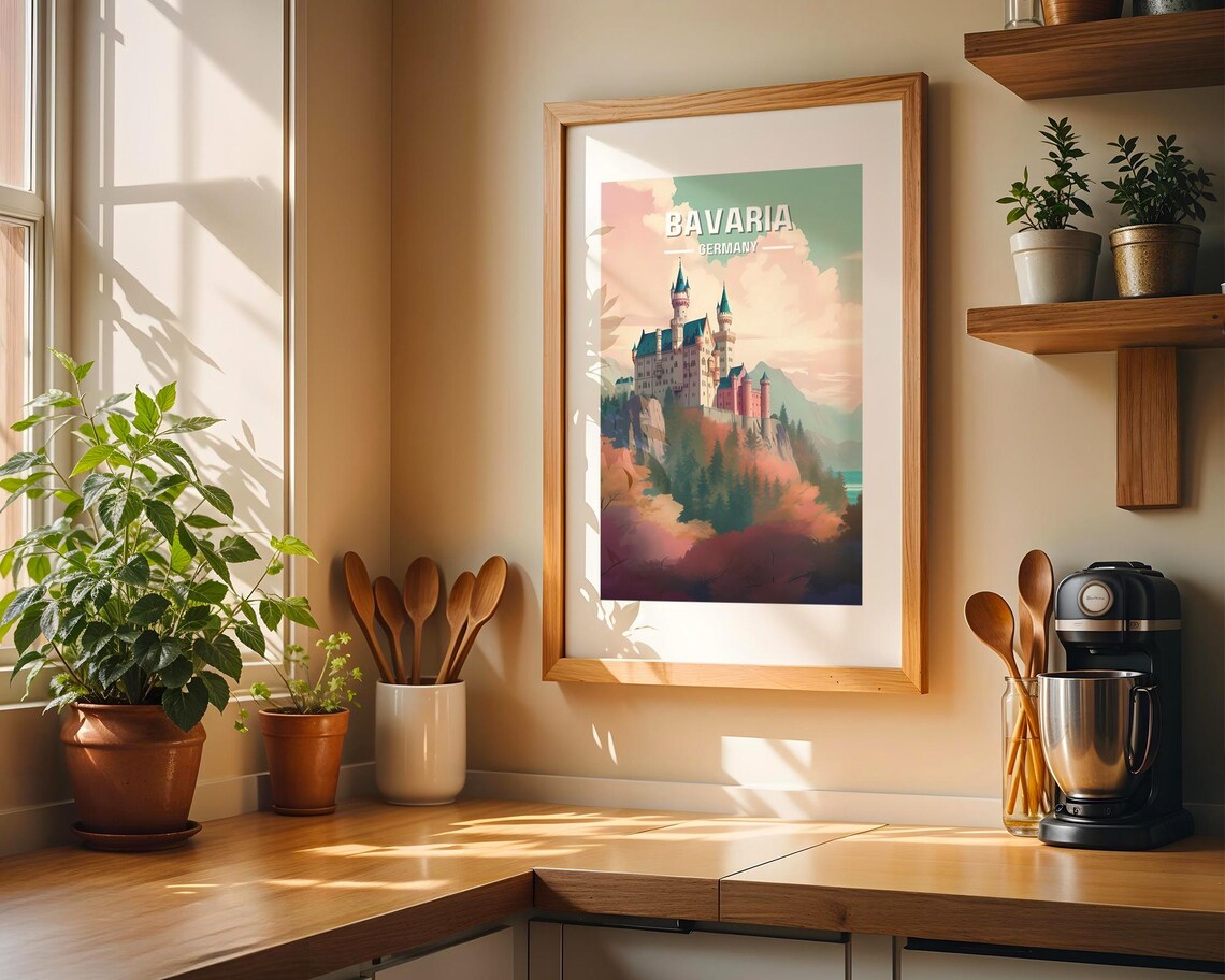 Neuschwanstein Castle Retro Bavaria Travel Poster - Image 6