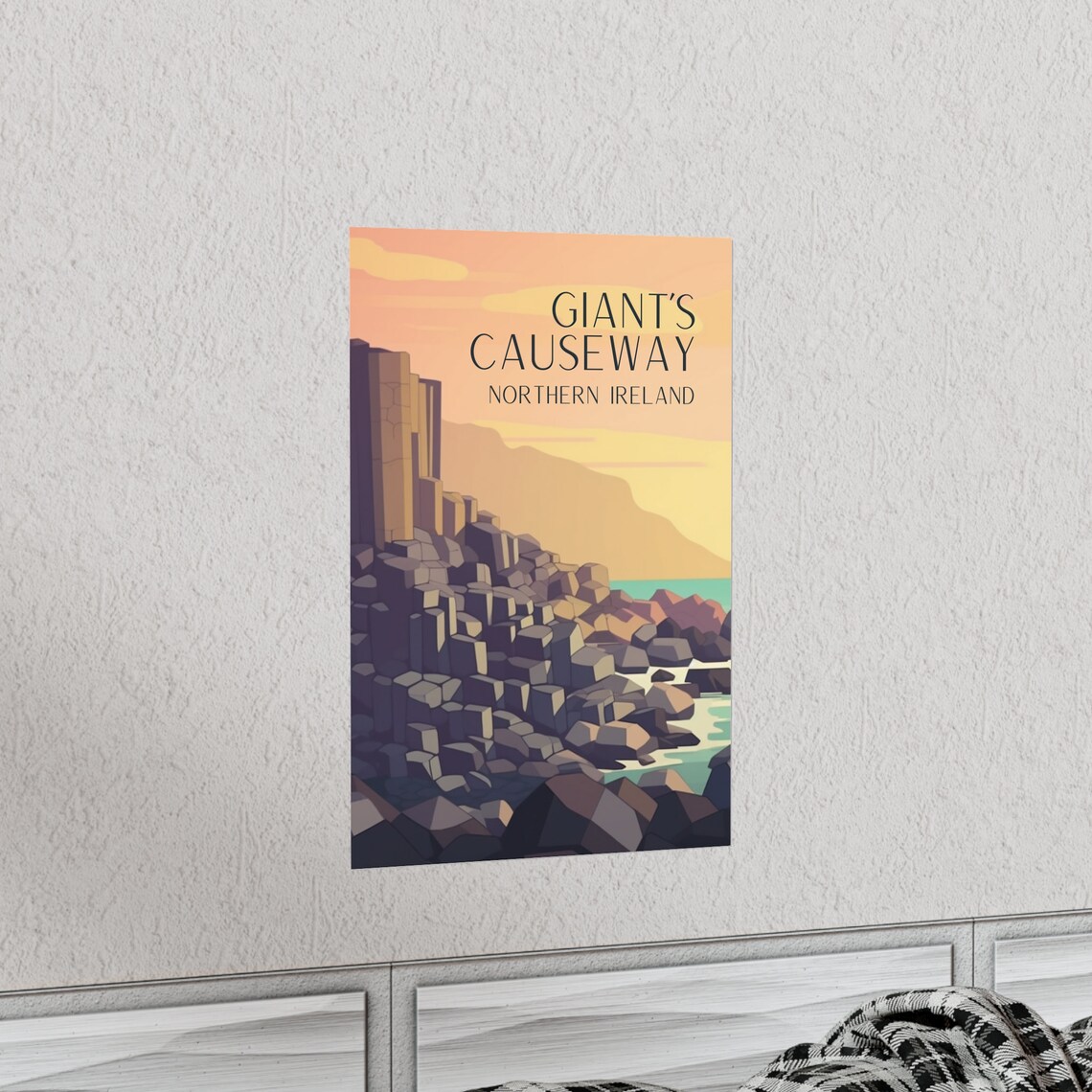 Giants Causeway Travel Poster, England Gift Print - Image 2