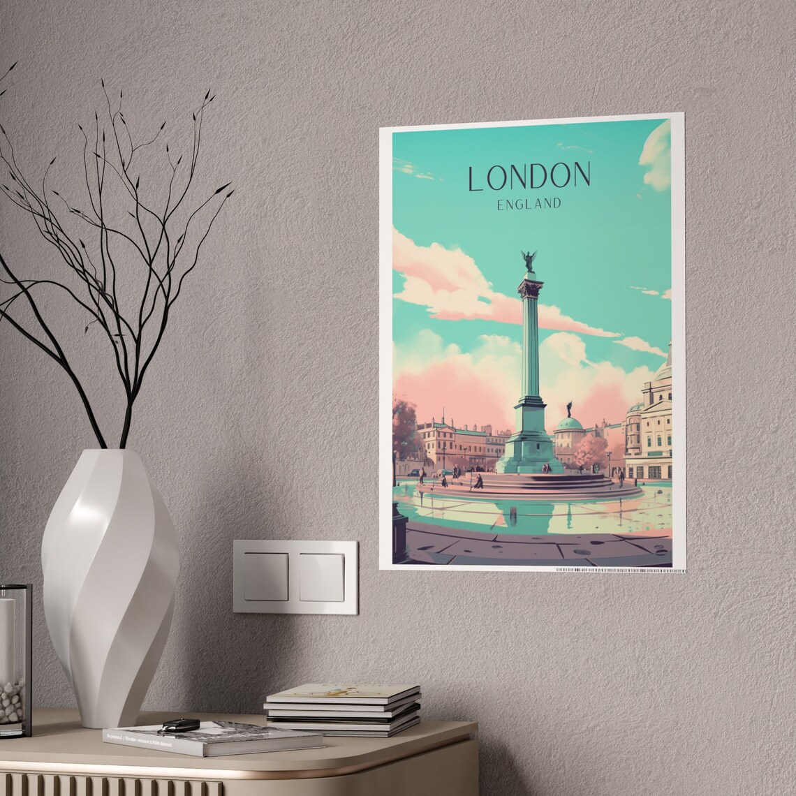 London Art Deco Travel Poster, Trafalgar Print - Image 5