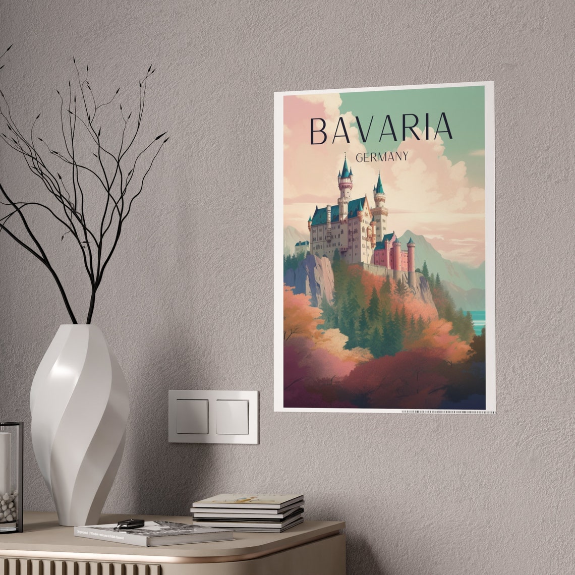 Neuschwanstein Travel Poster, Bavaria Germany Alps - Image 5