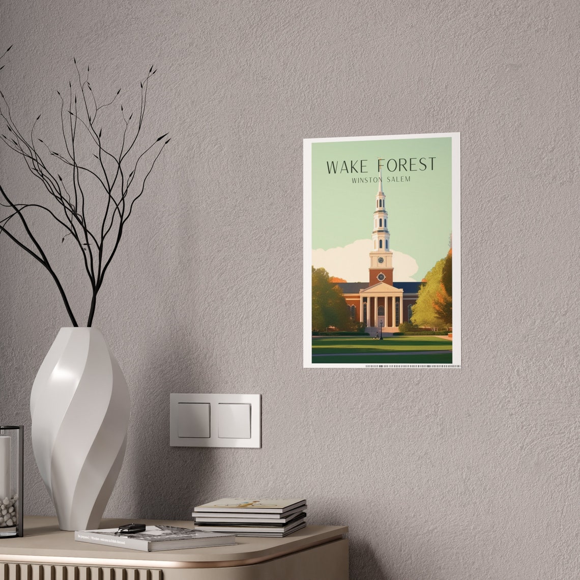 Wake Forest Art Deco Travel Poster - Image 2