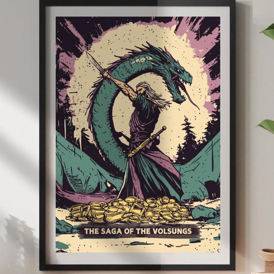 Saga of the Volsungs Sigurd Dragon Slayer Norse Epic Art Poster
