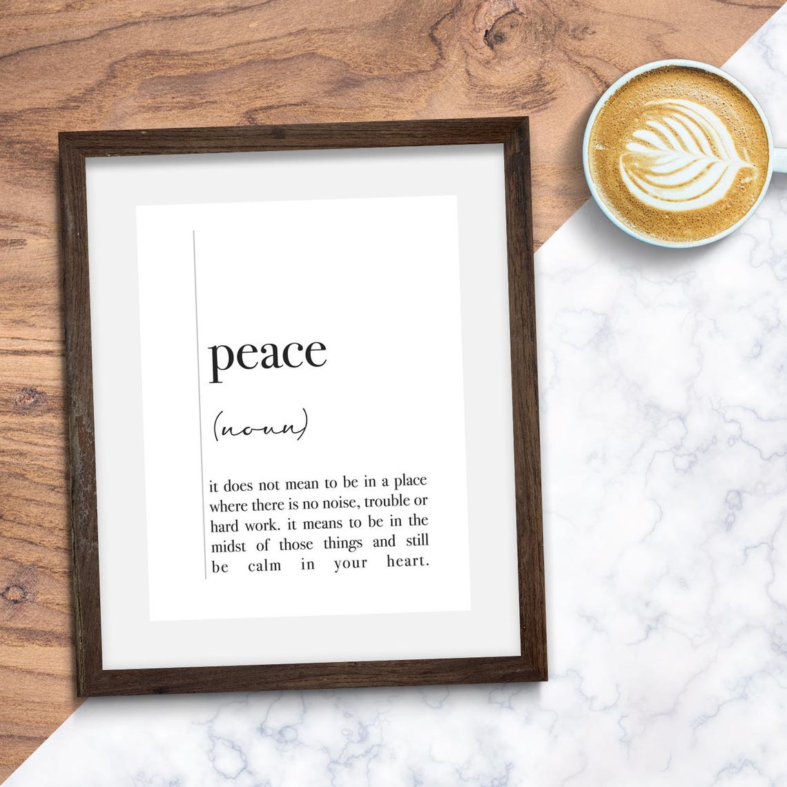 Peace Definition Wall Art Inspirational Words Positive Affirmation Artwork Uplifting Encouraging Art Peaceful Posters - Image 2
