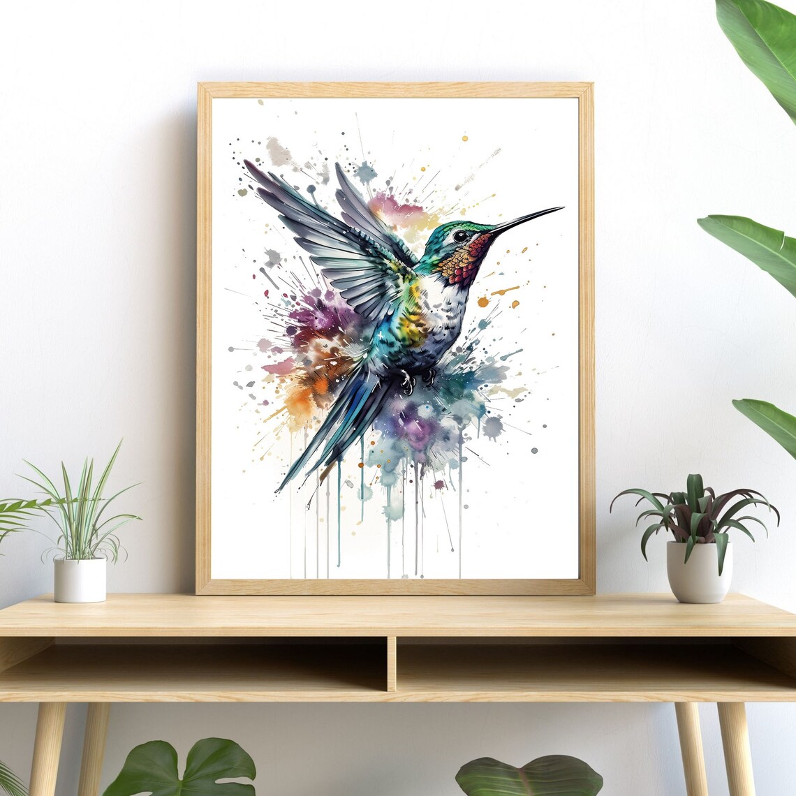 Hummingbird Watercolor - Modern Travel Poster