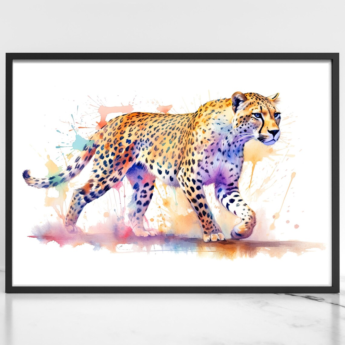 Cheetah Watercolor Art, Nursery Decor Poster