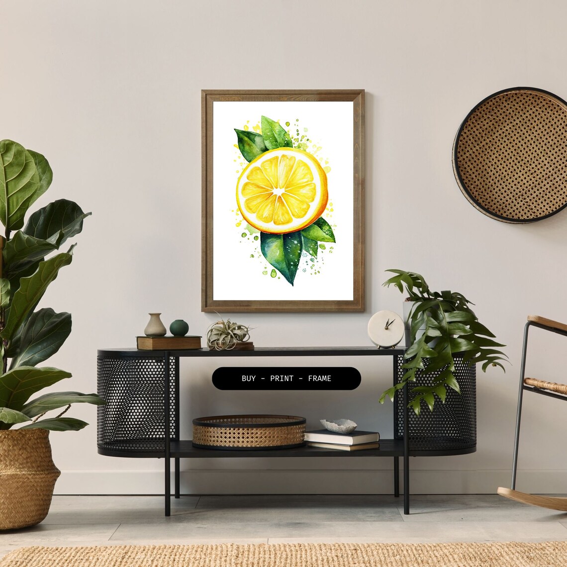 Lemon Slice Watercolor Art Print, Kitchen Decor - Image 2