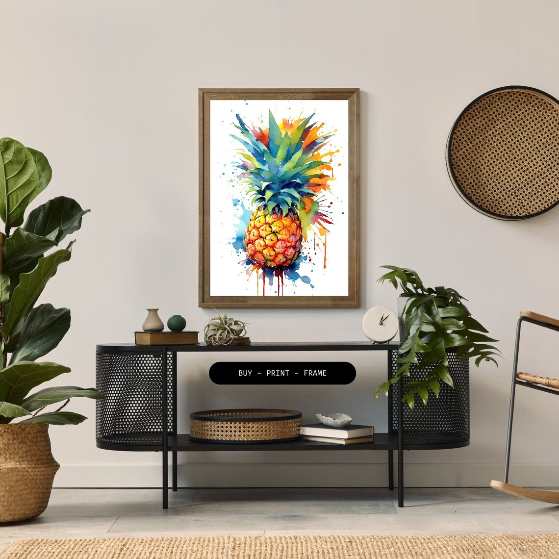 Ananas Watercolor Art Print, Tropical Decor - Image 2