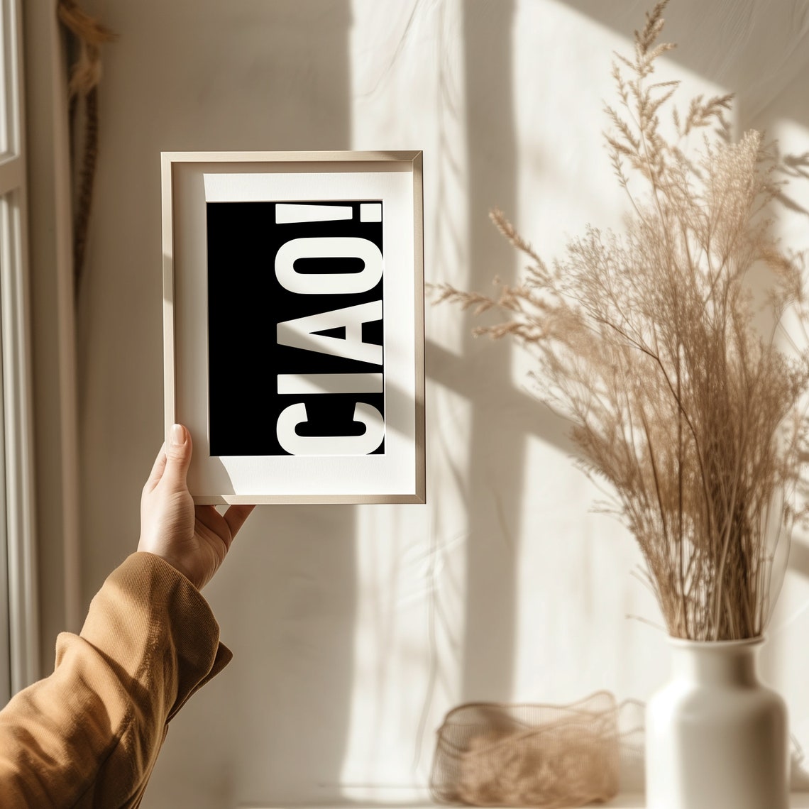 Ciao Big Typography Black and White Italian Style Decor Poster - Image 6