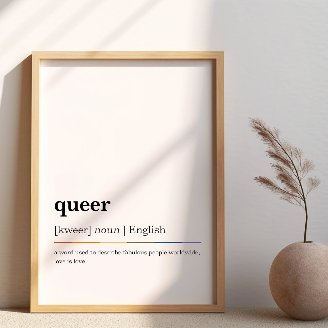 Queer Dictionary Definition Love Is Love Rainbow Line Poster - Image 7