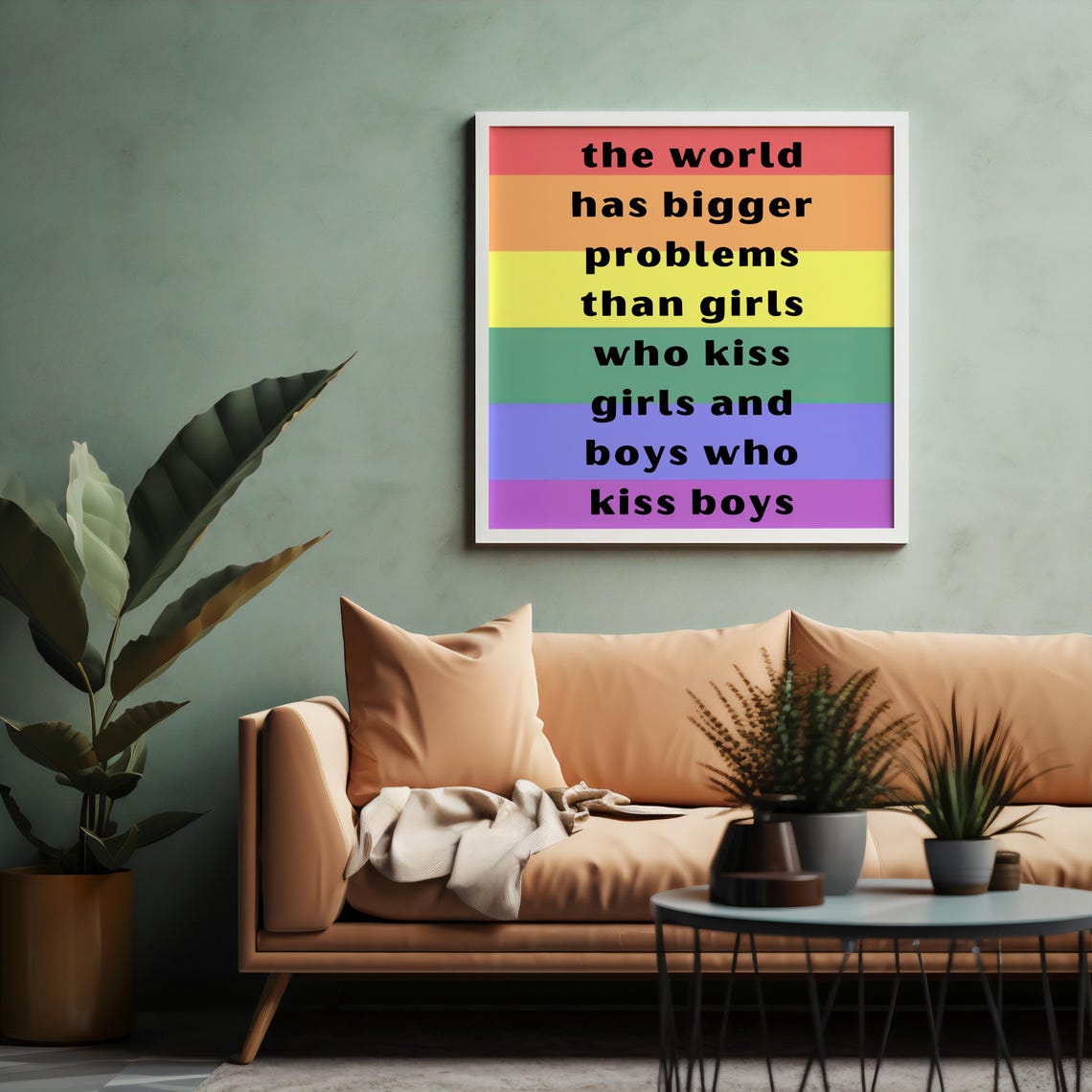 LGBTQ Rainbow Pride Quote The World Has Bigger Problems Poster - Image 6