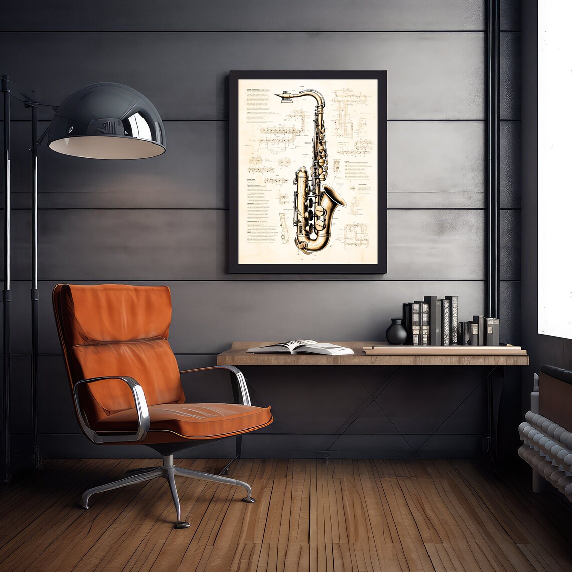 Vintage Saxophone Illustration, Retro Jazz Decor - Image 7