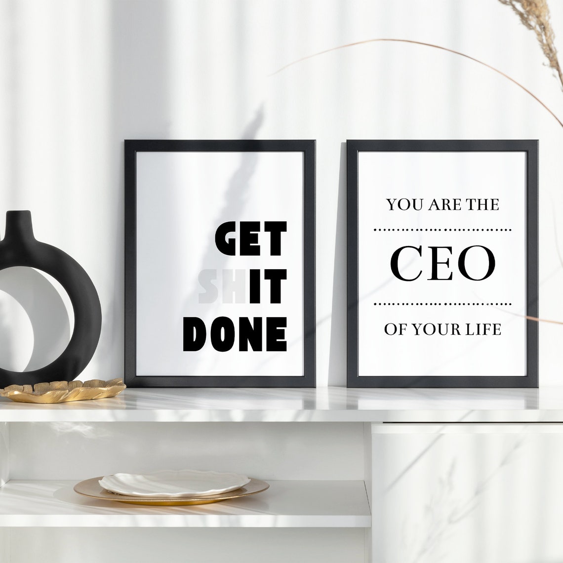 Get Shit Done CEO of Your Life Motivational Office Poster Set of 2 - Image 2