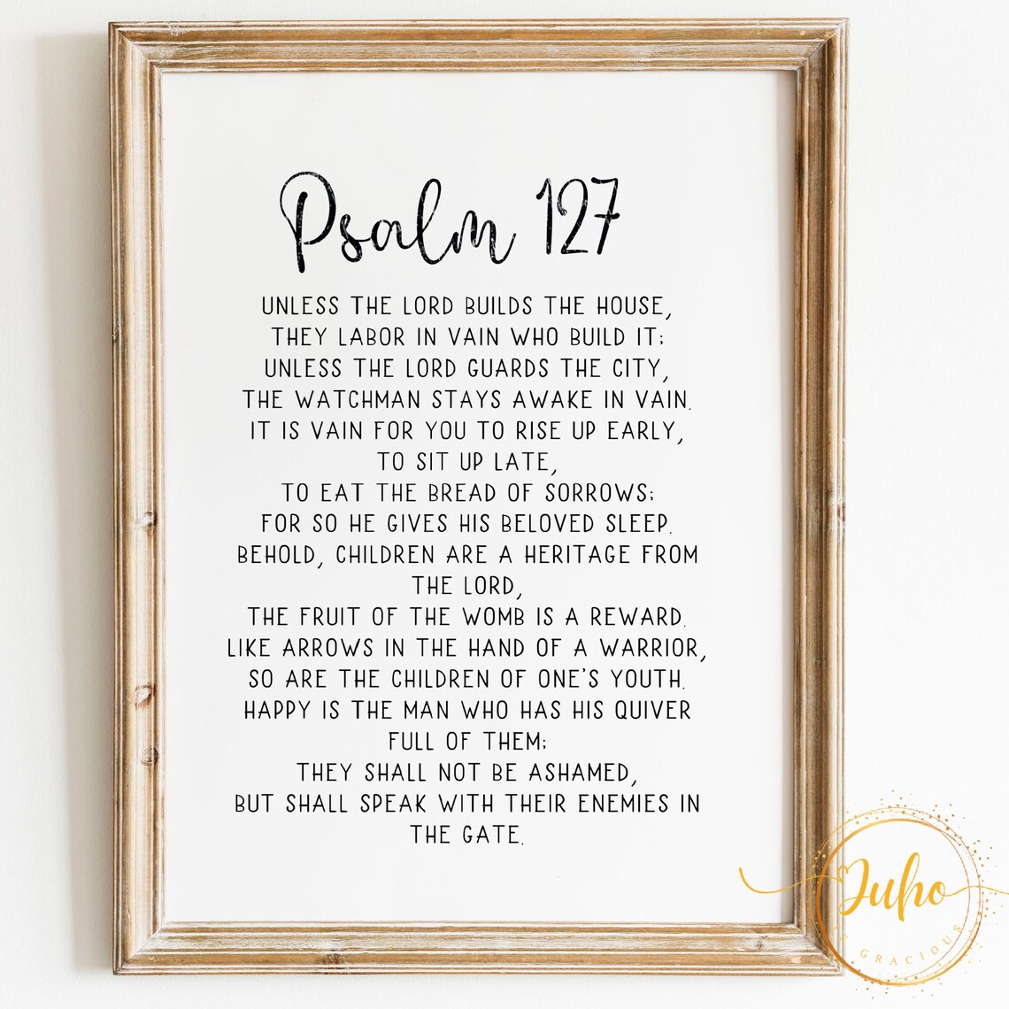 Psalm 127 Bible Verse, Nursery Blessing Art Print
