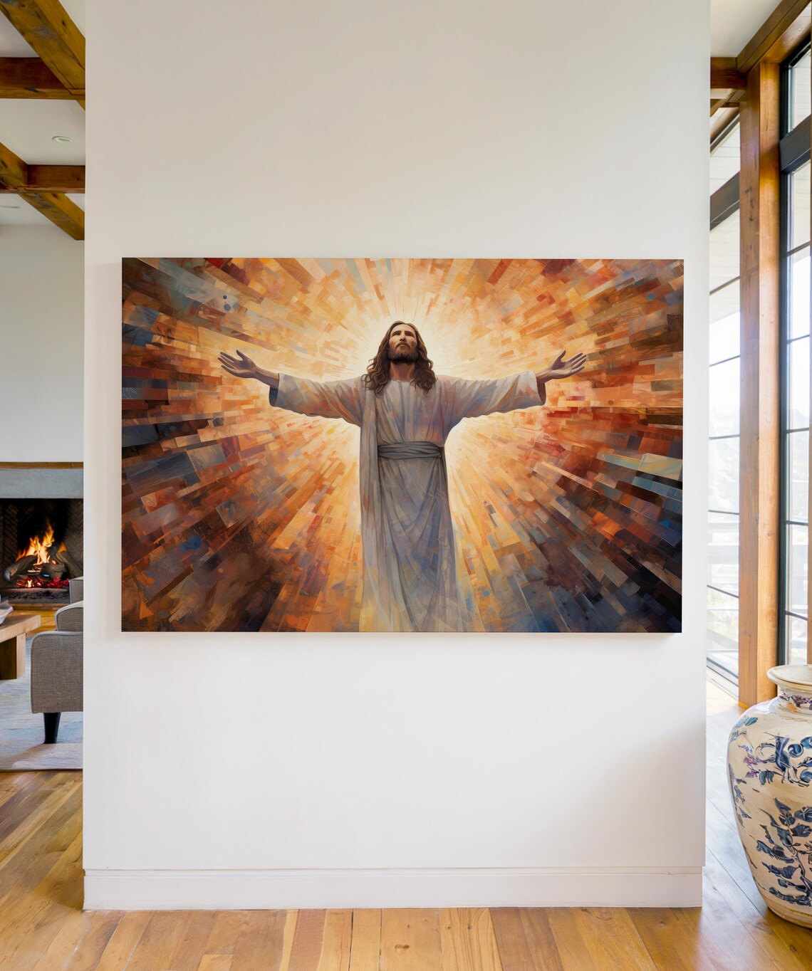 Jesus Resurrection Art Print, Religious Wall Decor