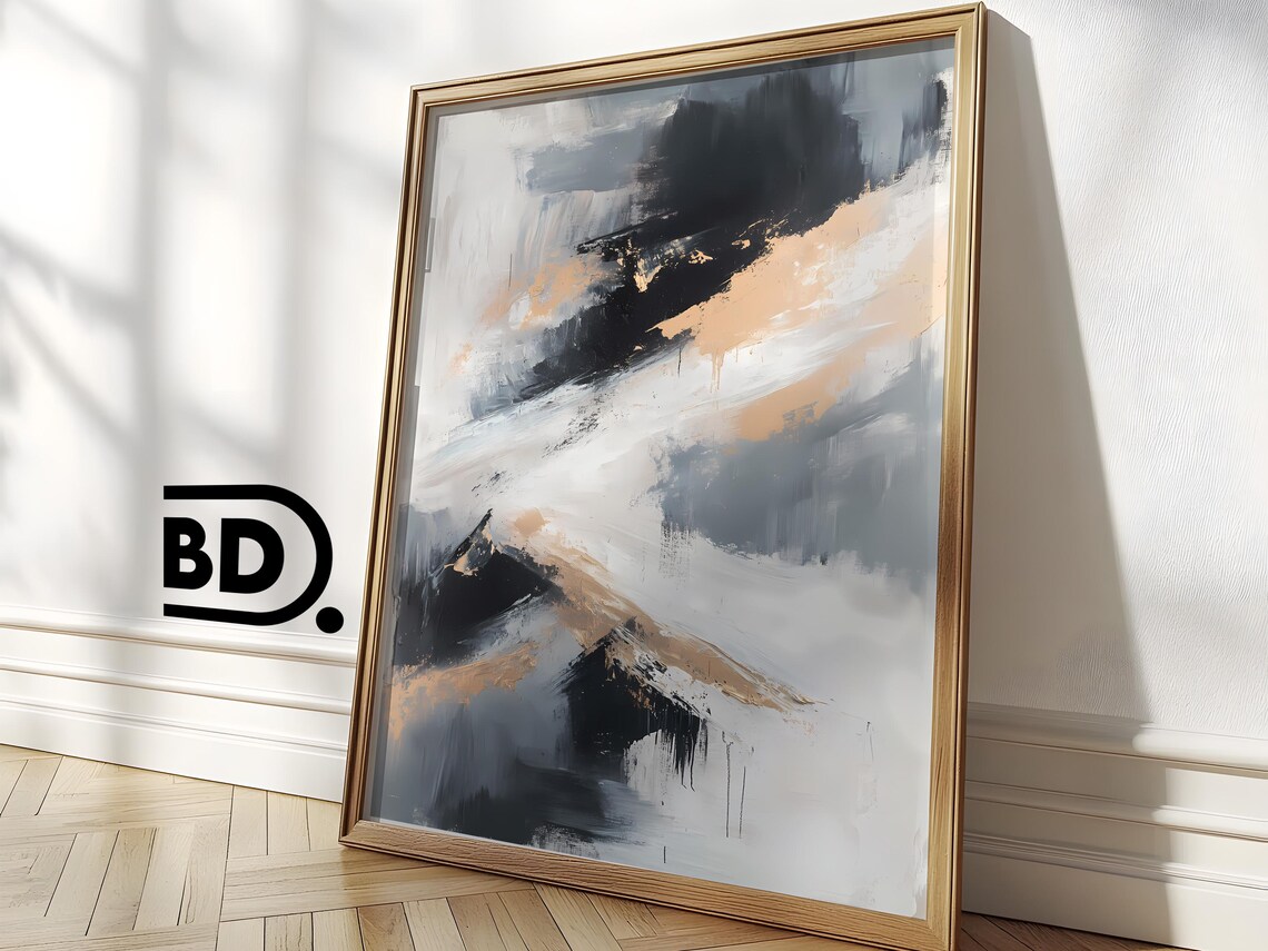 Abstract Minimalist Painting, Modern Neutral Decor - Image 3